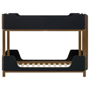 Morris Twin Over Twin Wood Bunk Bed Black and Walnut - 460369