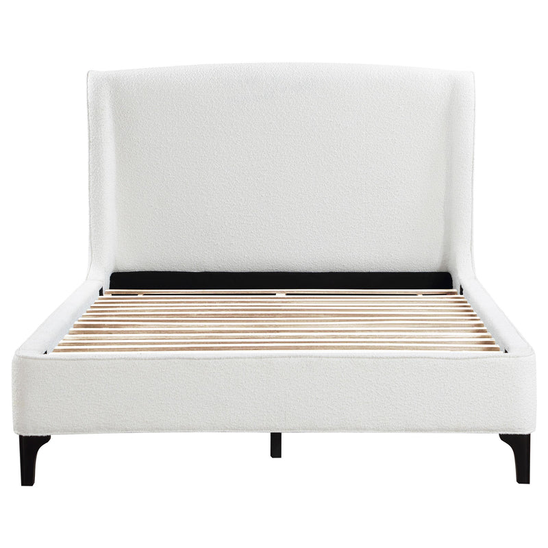 Mosby Upholstered Queen Wingback Bed Snow - 306020Q