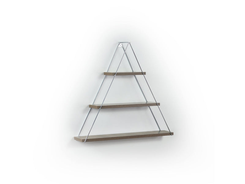 Moset Triangle Shelf in Walnut-Chrome - 760-MOS-MT191001