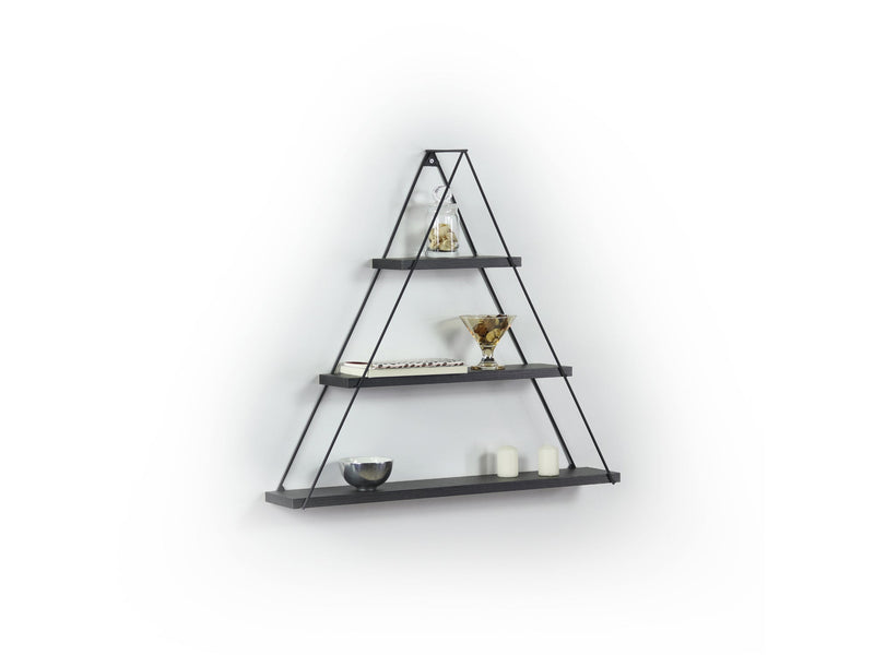 Moset Triangle Shelf in White-Chrome - 760-MOS-MT191003