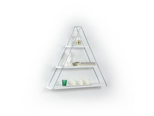 Moset Triangle Shelf in White-Chrome - 760-MOS-MT191003