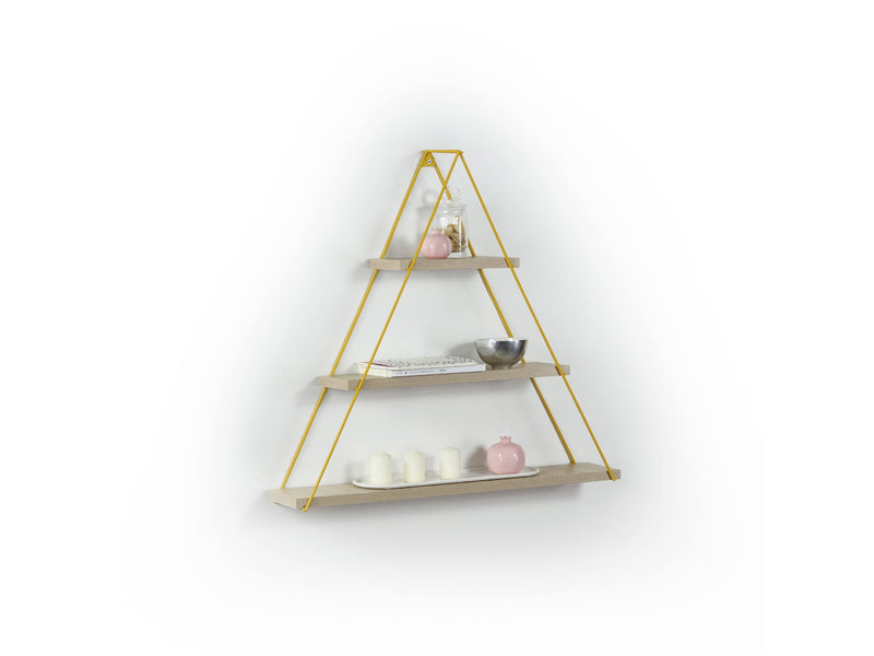 Moset Triangle Shelf in White-Chrome - 760-MOS-MT191003