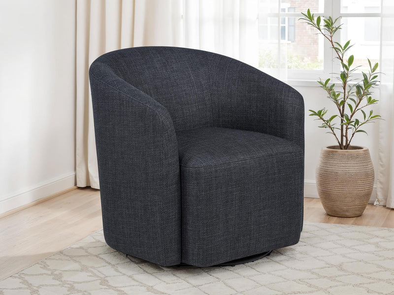 Mossbrook Fabric Upholstered Swivel Accent Chair Anthracite - 903223