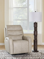 Motion-Max Stonewash Swivel Glider Power Recliner - PCU1550095