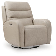 Motion-Max Stonewash Swivel Glider Power Recliner - PCU1550095