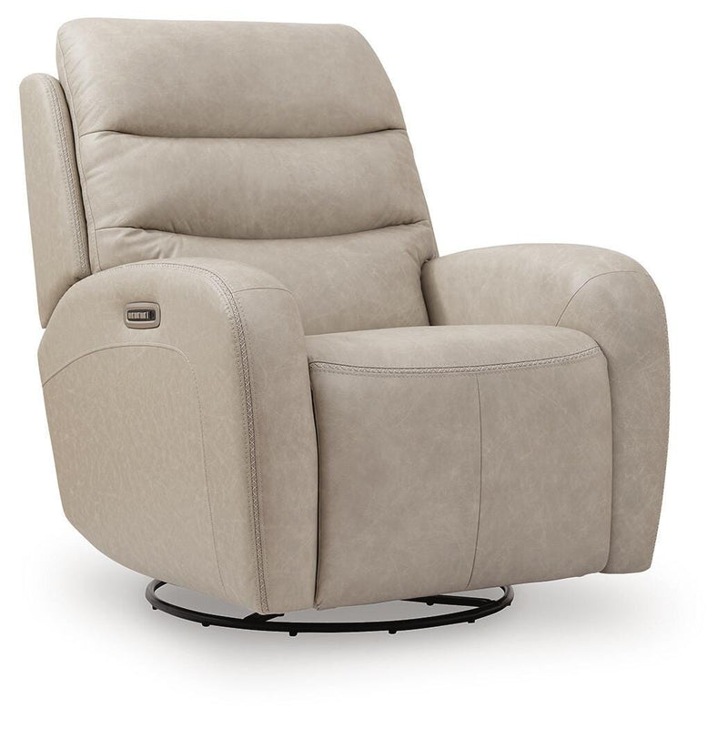 Motion-Max Stonewash Swivel Glider Power Recliner - PCU1550095