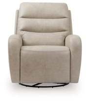 Motion-Max Stonewash Swivel Glider Power Recliner - PCU1550095