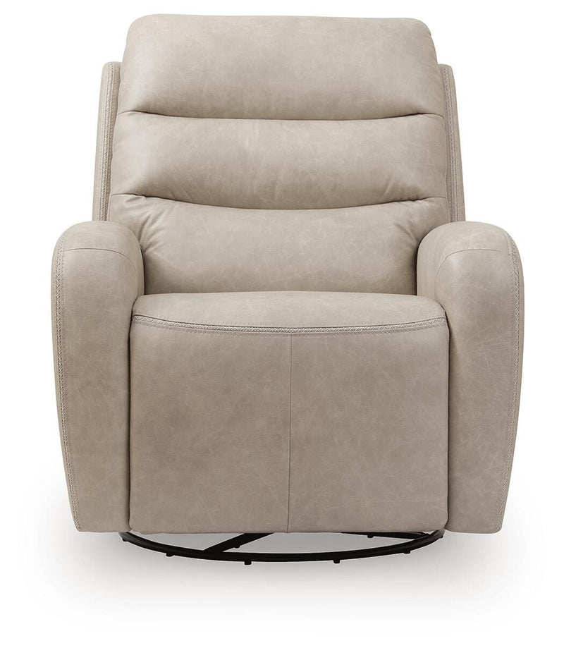 Motion-Max Stonewash Swivel Glider Power Recliner - PCU1550095