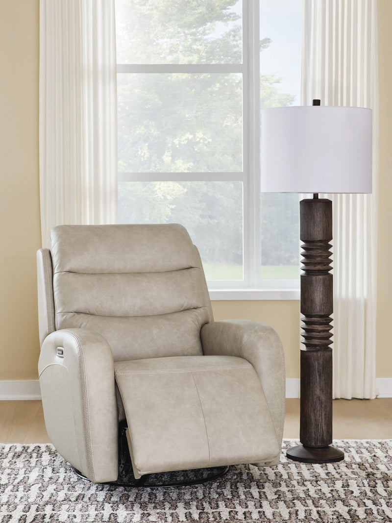 Motion-Max Stonewash Swivel Glider Power Recliner - PCU1550095