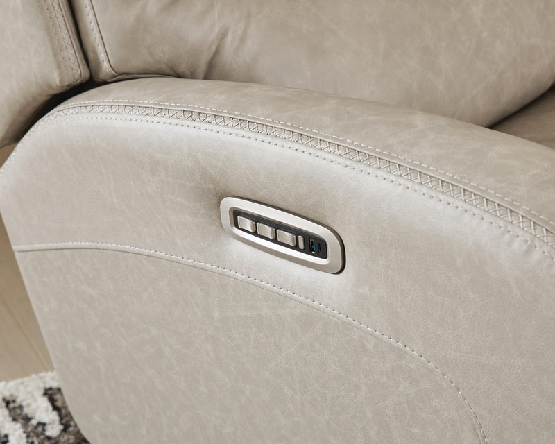 Motion-Max Stonewash Swivel Glider Power Recliner - PCU1550095