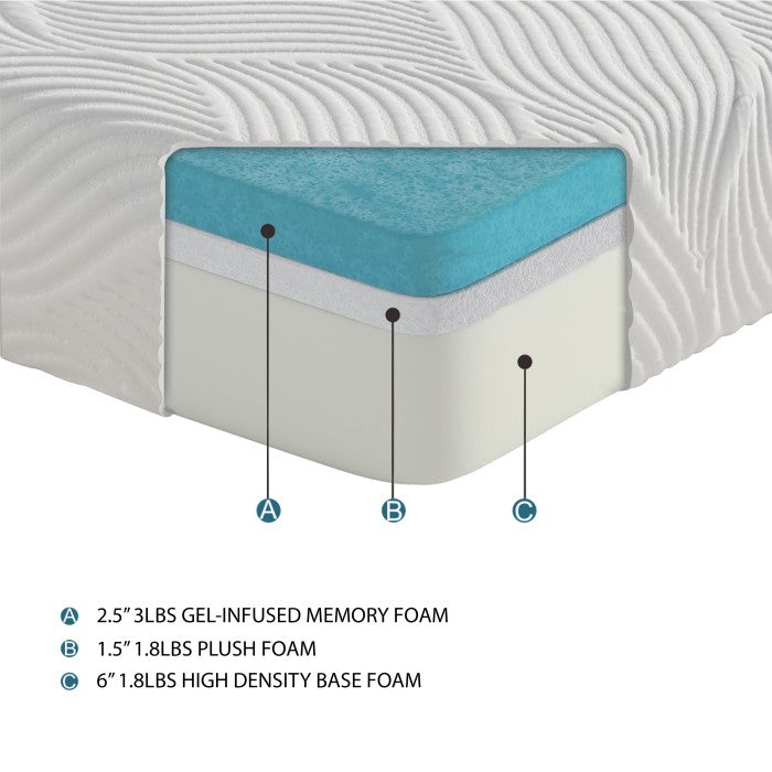 MT-G10F 10" Full Gel-Infused Memory Foam Mattress - MT-G10F