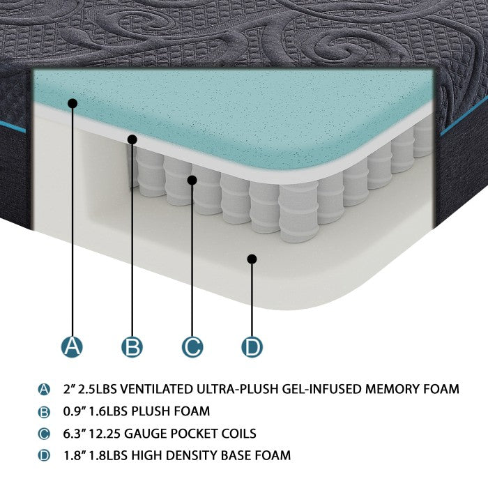 MT-H11CK 11" California King Gel-Infused Memory Foam Hybrid Mattress - MT-H11CK