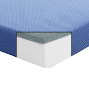 MT-PG07BLT 7" Blue Twin Gel-Infused Memory Foam Mattress and Pillow Set - MT-PG07BLT