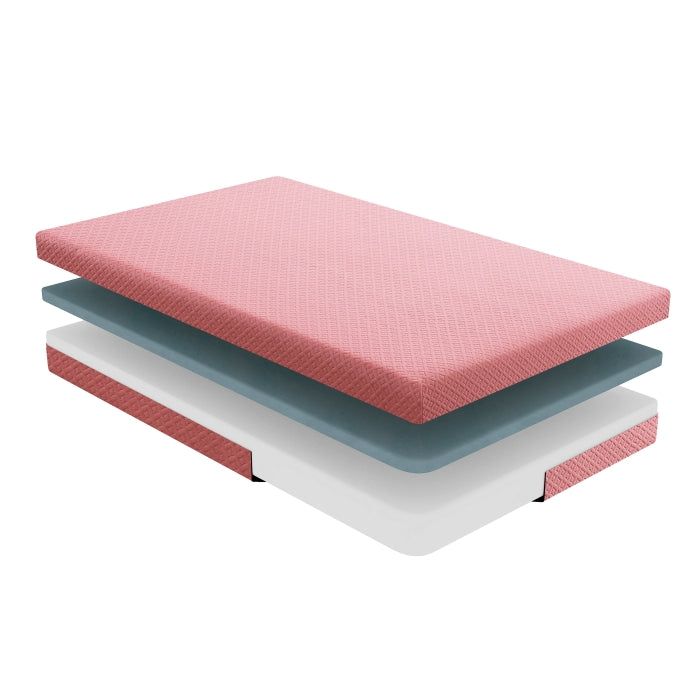 MT-PG07PKF 7" Pink Full Gel-Infused Memory Foam Mattress and Pillow Set - MT-PG07PKF