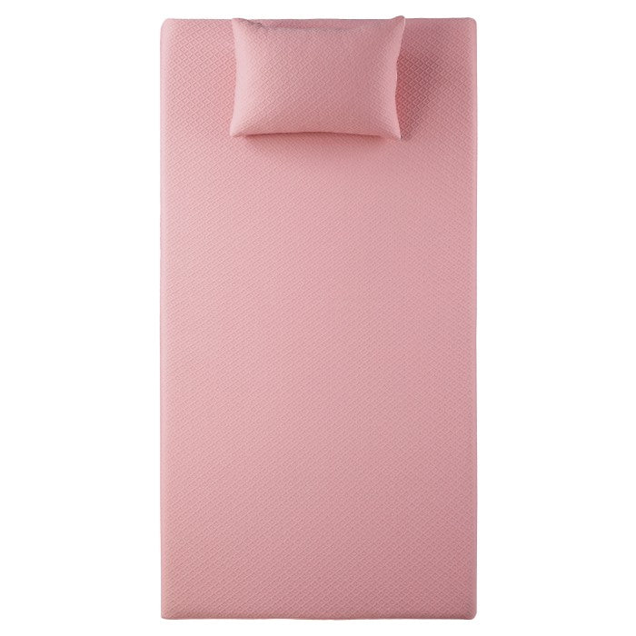 MT-PG07PKT 7" Pink Twin Gel-Infused Memory Foam Mattress and Pillow Set - MT-PG07PKT