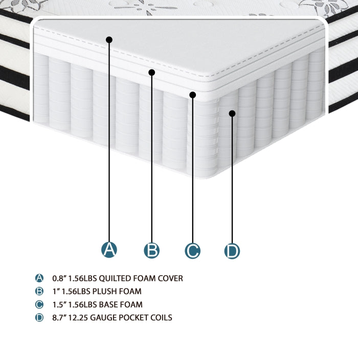MT-PH12T 12" Twin Hybrid Mattress - MT-PH12T