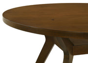 Mueller 48-inch Round Mindi Veneer Dining Table Brown - 193580