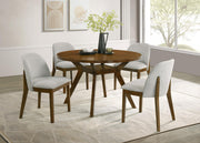 Mueller 48-inch Round Mindi Veneer Dining Table Brown - 193580