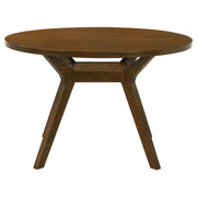 Mueller 5-piece 48-inch Round Dining Set Brown and Beige - 193580-S5