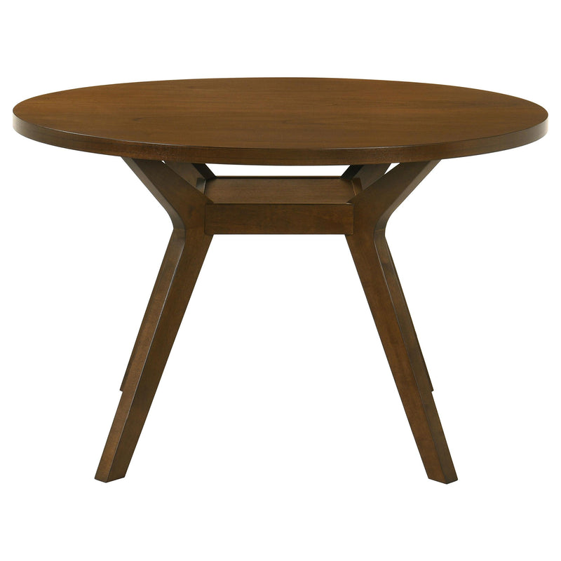 Mueller 5-piece 48-inch Round Dining Set Brown and Beige - 193580-S5