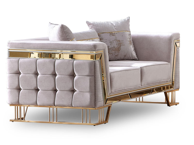 Munich 3-pieces (Sofa & Loveseat & Chair) Livingroom Set Cream in Cream - 101-MUN-TRK276-321