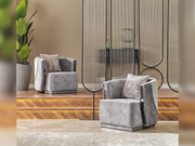 Munich 3-pieces (Sofa & Loveseat & Chair) Livingroom Set Grey in Grey - 101-MUN-TRK375-321