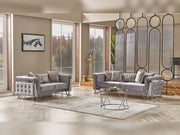 Munich 3-pieces (Sofa & Loveseat & Chair) Livingroom Set Grey in Grey - 101-MUN-TRK375-321