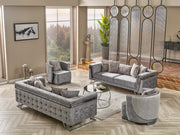 Munich 3-pieces (Sofa & Loveseat & Chair) Livingroom Set Grey in Grey - 101-MUN-TRK375-321