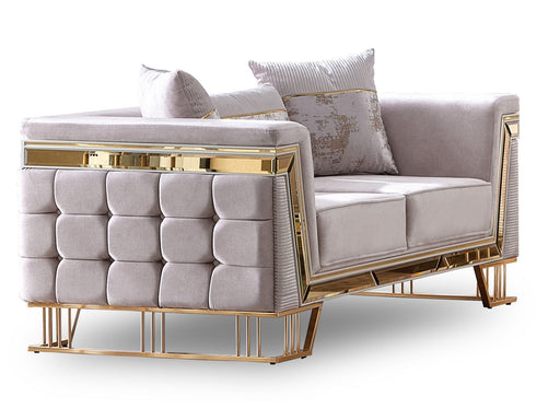 Munich Stationary Loveseat Cream in Cream - 101-MUN-TRK276-2