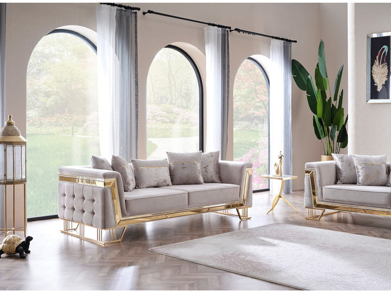 Munich Stationary Sofa Cream in Cream - 101-MUN-TRK276-3