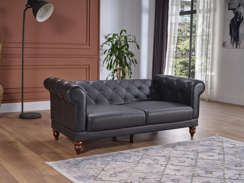 Muse Love Seat (Muse Grey Pu) 2 Pieces - Gate FurnitureLoveseat