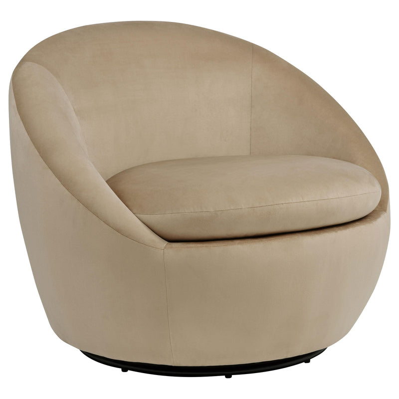 Myernick Velvet Upholstered Swivel Accent Chair Camel - 903228