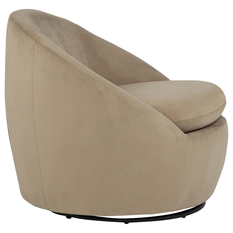Myernick Velvet Upholstered Swivel Accent Chair Camel - 903228