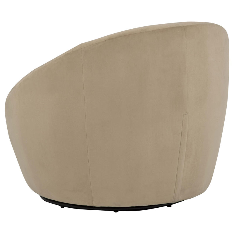 Myernick Velvet Upholstered Swivel Accent Chair Camel - 903228