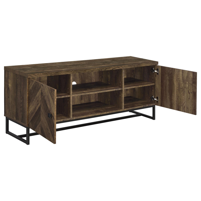 Myles 2-door Engineered Wood 60-inch TV Stand Rustic Oak - 736052