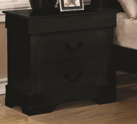 Mystic - 2 Drawers Black Nightstand - B345-N