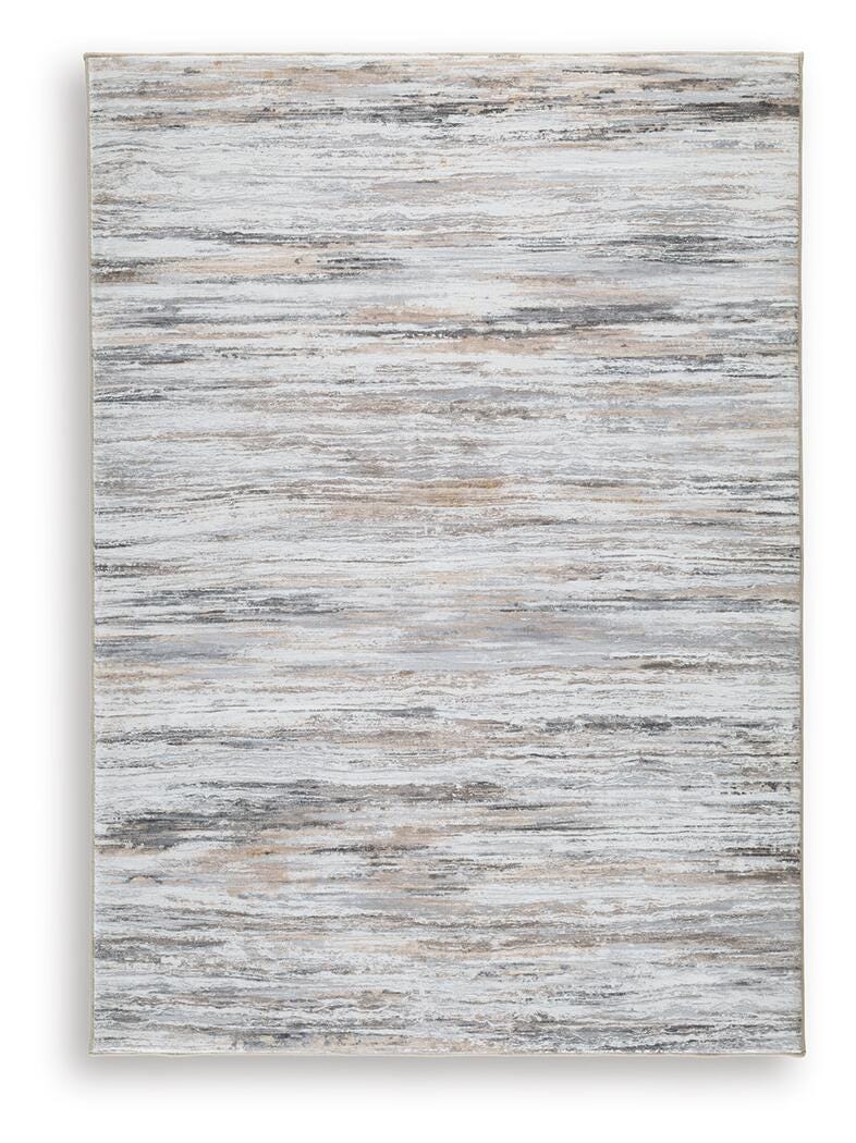 Nace Gray/Brown/White 5' x 7' Memory Foam Area Rug - R407472