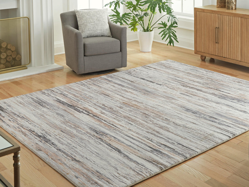 Nace Gray/Brown/White 7'6" X 9'6" Memory Foam Area Rug - R407471