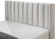 Nadia Velvet King Bed Cream - Gate FurnitureKing Bed