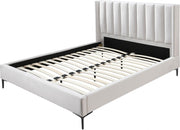 Nadia Velvet King Bed Cream - Gate FurnitureKing Bed