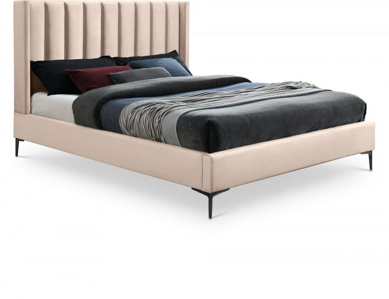 Nadia Velvet King Bed Pink - Gate FurnitureKing Bed
