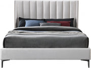 Nadia Velvet Queen Bed Cream - Gate FurnitureQueen Bed