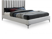 Nadia Velvet Queen Bed Cream - Gate FurnitureQueen Bed