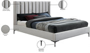 Nadia Velvet Queen Bed Cream - Gate FurnitureQueen Bed