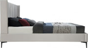 Nadia Velvet Queen Bed Cream - Gate FurnitureQueen Bed
