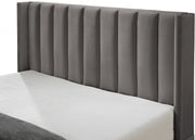 Nadia Velvet Queen Bed Grey - Gate FurnitureQueen Bed