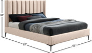 Nadia Velvet Queen Bed Pink - Gate FurnitureQueen Bed
