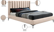 Nadia Velvet Queen Bed Pink - Gate FurnitureQueen Bed