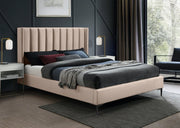 Nadia Velvet Queen Bed Pink - Gate FurnitureQueen Bed