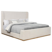 Nala Eastern King Bouclé Upholstered Platform Bed Cream - 302046KE